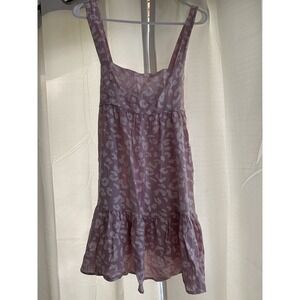 Women's Floral Sundress Spaghetti Strap Tie Back Pockets Animal Print Size Large